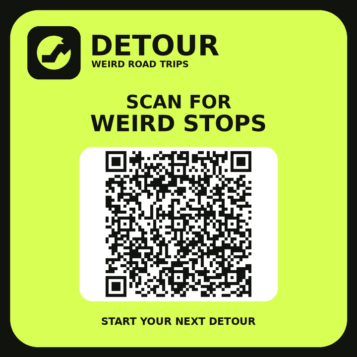 Detour window sticker with a QR code to open the app
